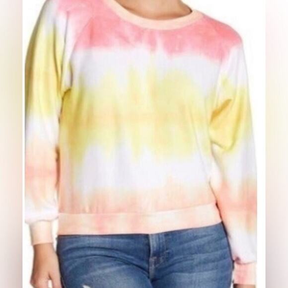 Wildfox Sorbet Tie-Dye Lightweight Pullover Crewneck Sweatshirt - Picture 8 of 8